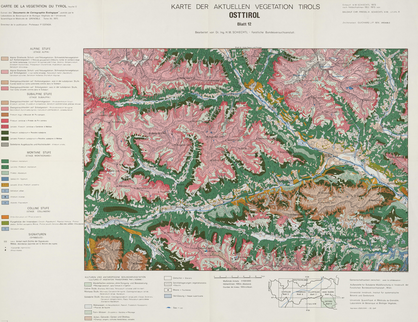 Karte der Aktuellen Vegetation von Tirol V teil : blatt 12, Osttirol. Carte de la végétation de Tyrol 5e partie : feuille 12, Tyrol oriental 54 x 72 cm, 1/100 000