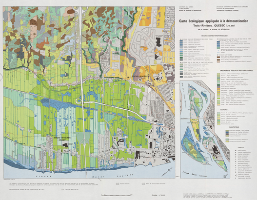 Cartographie écologique des milieux à larves de moustiques de la région de Trois-Rivières. Québec 68 x 89 cm, 1/10 000