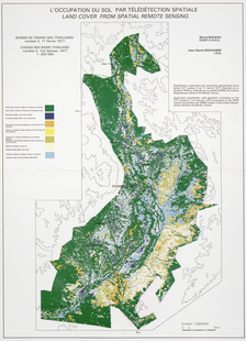 L'occupation du sol par télédétection spatiale (Bassin du Chiang Mai, Thailande) - 1er février 1977 53 x 38 cm, 1/200 000