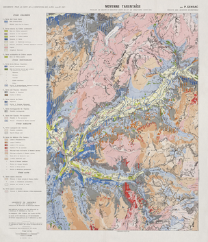 Moyenne Tarentaise - Feuilles de Bourg-Saint-Maurice et de Moûtiers 52 x 60 cm, 1/75 000